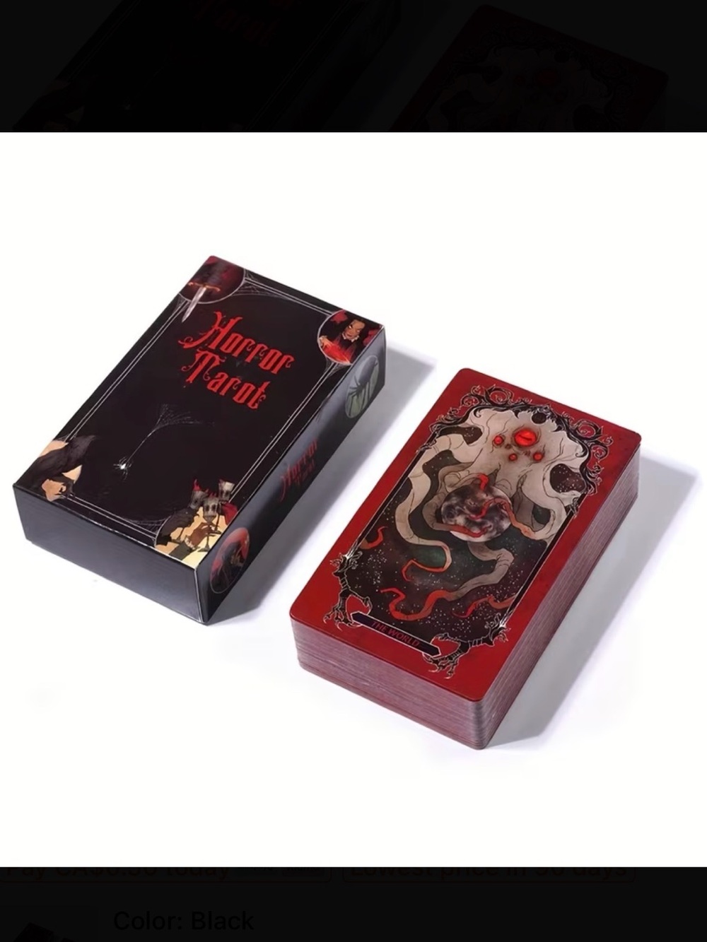 Horror Tarot Deck - Red & Black Illustrated Card Set New